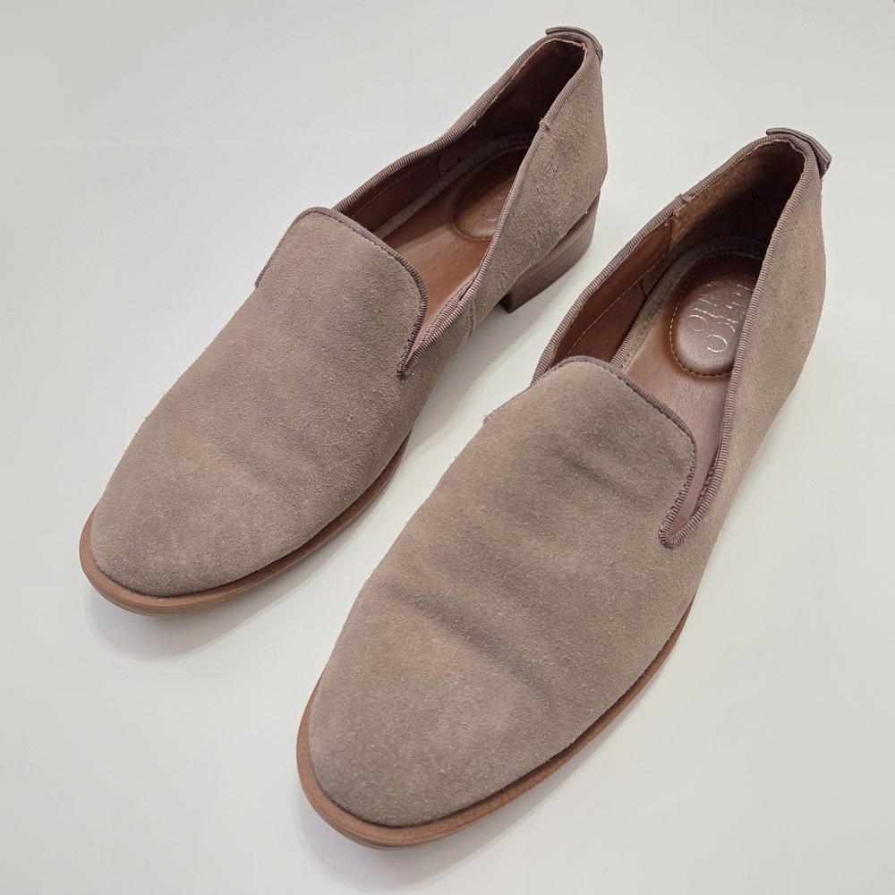 Franco Sarto Size 8 Jeena Slip-on Loafers Tan Suede Stud Details